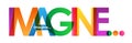 IMAGINE... colorful overlapping letters banner