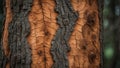 Unique embossed tree bark pattern. Generative AI Royalty Free Stock Photo