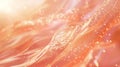 Imagine Ethereal Peach Waves with Sparkling Light Particles in an Abstract Background