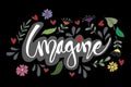 Imagine Hand lettering illustration.