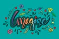 Imagine Hand lettering illustration.