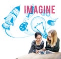 Imagine Ideas Creativity Imagination Light Bulb Concept Royalty Free Stock Photo