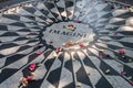 Imagine Mosaic Covered in Rose Petals in Strawberry Fields of Central Park in New York City