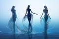 Ethereal mermaids with flowing sapphire tails - Generative AI