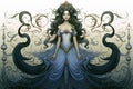 Ethereal mermaids with flowing sapphire tails - Generative AI