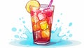 illustration of a refreshing glass of cool drink