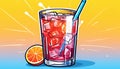 illustration of a refreshing glass of cool drink