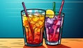 illustration of a refreshing glass of cool drink
