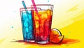 illustration of a refreshing glass of cool drink