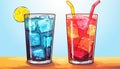 illustration of a refreshing glass of cool drink