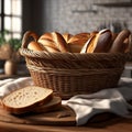 Artisanal Bread Basket: A Variety of Freshly Baked Delectable Loaves. Royalty Free Stock Photo