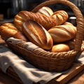 Artisanal Bread Basket: A Variety of Freshly Baked Delectable Loaves. Royalty Free Stock Photo