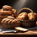 Artisanal Bread Basket: A Variety of Freshly Baked Delectable Loaves. Royalty Free Stock Photo