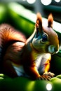A squirrel sitting on a green surface- Ai Generated.