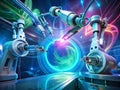Advanced Robotic Surgery Exploring the Future of AIPowered Operating Rooms Through Double Exposure