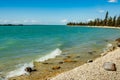 Turquoise water of Little Limestone Lake in Northern Manitoba on a sunny day Royalty Free Stock Photo