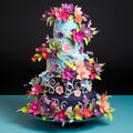 Garden of Delights: A Vibrant Multi-tiered Wedding Cake