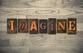 Imagine Wooden Letterpress Theme Royalty Free Stock Photo