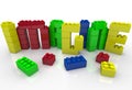 Imagine Word in Toy Plastic Blocks Idea Creativity