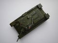Model of plastic tank. Soviet and fascist tanks. Details and close-up.