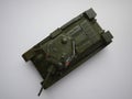 Model of plastic tank. Soviet and fascist tanks. Details and close-up. Royalty Free Stock Photo