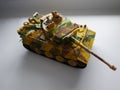 Model Of Plastic Tank. Soviet And Fascist Tanks. Details And Close-up.