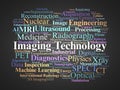 Imaging Technology Word Cloud. Key Concepts on Medical and Industrial Visualization Techniques Royalty Free Stock Photo