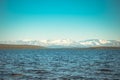 Imandra Lake and Hibiny mountains Northern Landscape Royalty Free Stock Photo