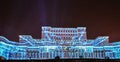 Imapp 2016, Lights on the house of the people, Bucharest Royalty Free Stock Photo