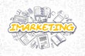 Imarketing - Doodle Yellow Word. Business Concept. Royalty Free Stock Photo