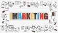 Imarketing in Multicolor. Doodle Design. Royalty Free Stock Photo