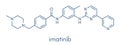 Imatinib cancer drug molecule. Tyrosine-kinase inhibitor. Skeletal formula.