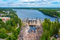 Imatra rapids during a low water flow in Finland