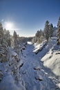 Imatrankoski canyon at winter, Imatra Finland