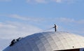 Imax dome cleaning Royalty Free Stock Photo