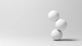 Imbalance. Three white spheres.