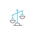 Imbalance vector thin line stroke icon. Imbalance outline illustration, linear sign, symbol concept.