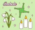 Imbolc symbols doodle set