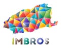 Imbros - colorful low poly island shape.