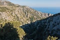 Imbros gorge from a high viewpoint, island of Crete Royalty Free Stock Photo