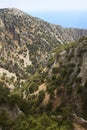 Imbros Gorge and Mediterranean sea in Crete. Greece Royalty Free Stock Photo