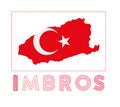 Imbros Logo. Map of Imbros with island name and.