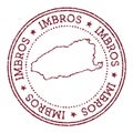 Imbros round rubber stamp with island map.