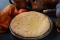 Imeretian Imeruli khachapuri with cheese.