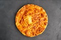 Imeretian Imeruli khachapuri - traditional Georgian cheese pastry. Homemade baking