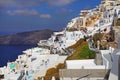 Imerovigli, Greece, September 21 2018, Tourists wander the streets of the town