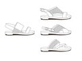 Sandals shoes sketch outline sample1