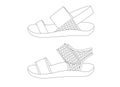 Sandals shoes sketch outline sample