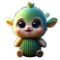 cute baby green cactus illustration