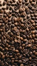 Img Close up photo of numerous coffee beans on textured beige surface